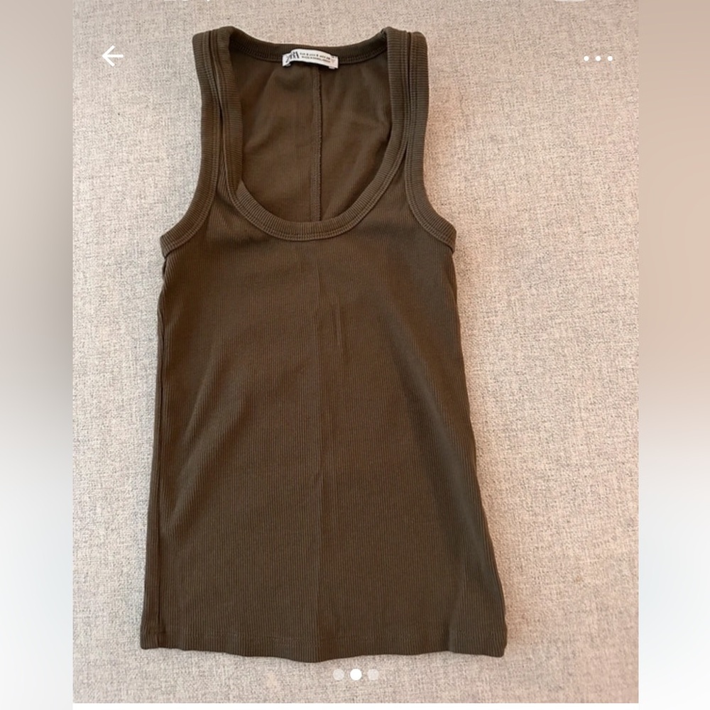 Zara basic tank top in khaki